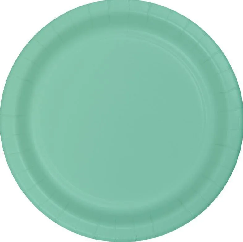 24 Pack Fresh Mint Green Paper Lunch Plates - 18cm