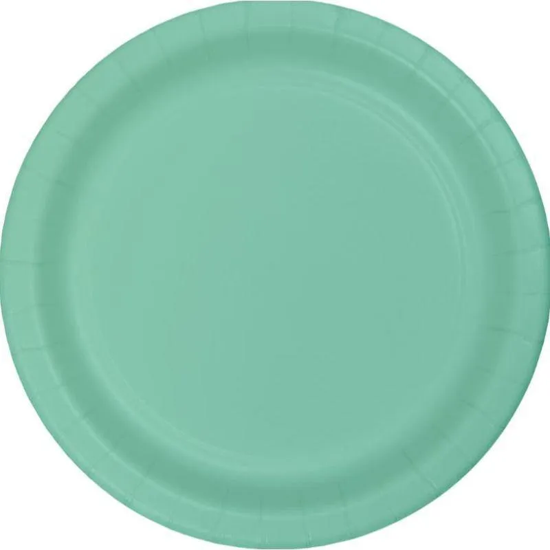 24 Pack Fresh Mint Green Paper Lunch Plates - 18cm
