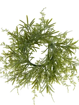 2710000GR 10" GRASSY MIX CANDLE RING FROSTED- GREEN