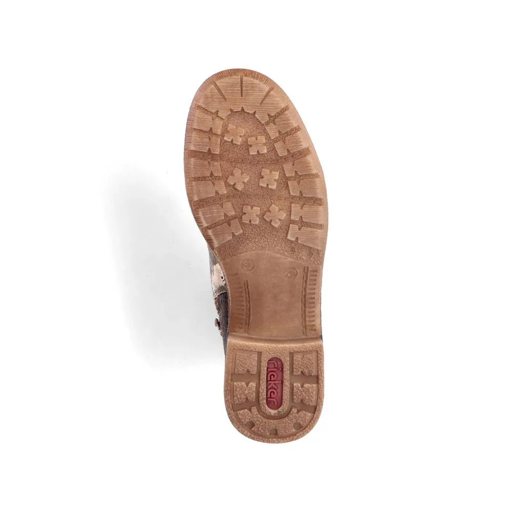 94611-90 Brown Multi Ankle Lace/Zip RTex