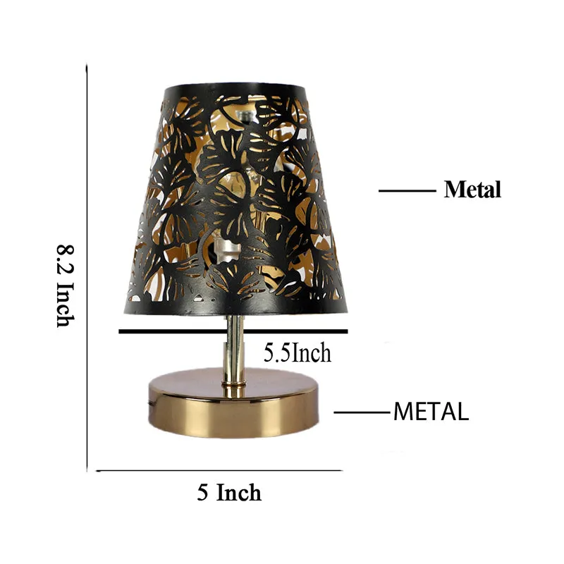 Alba Flora Etched Table Lamp - Black