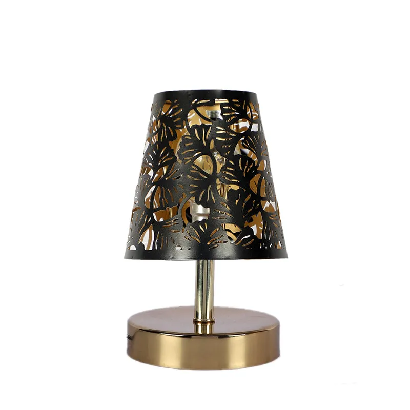 Alba Flora Etched Table Lamp - Black