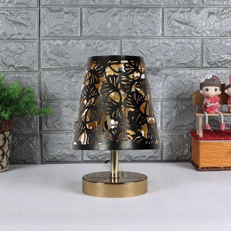 Alba Flora Etched Table Lamp - Black