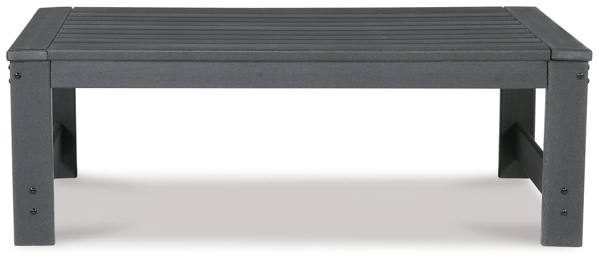 Amora Outdoor Sofa and Loveseat with Coffee Table and 2 End Tables in Charcoal Gray