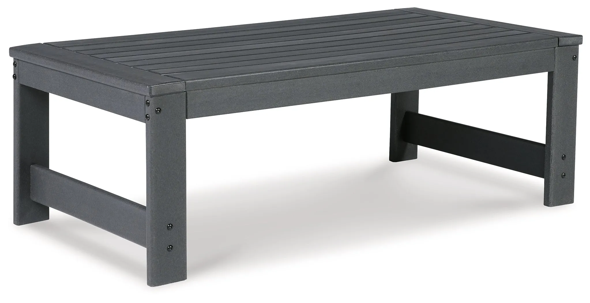 Amora Outdoor Sofa and Loveseat with Coffee Table and 2 End Tables in Charcoal Gray