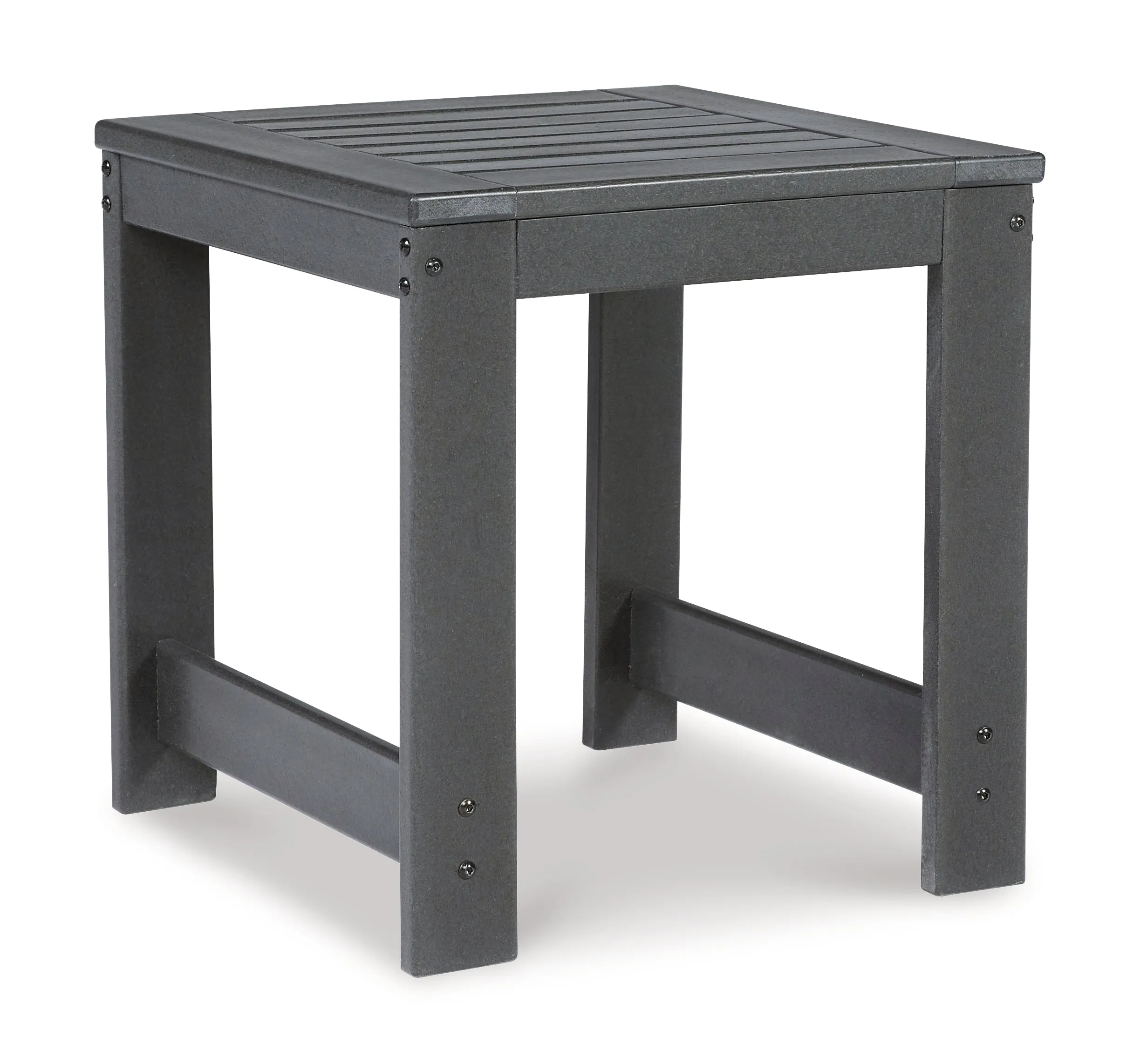 Amora Outdoor Sofa, Loveseat and 2 Lounge Chairs with Coffee Table and 2 End Tables in Charcoal Gray