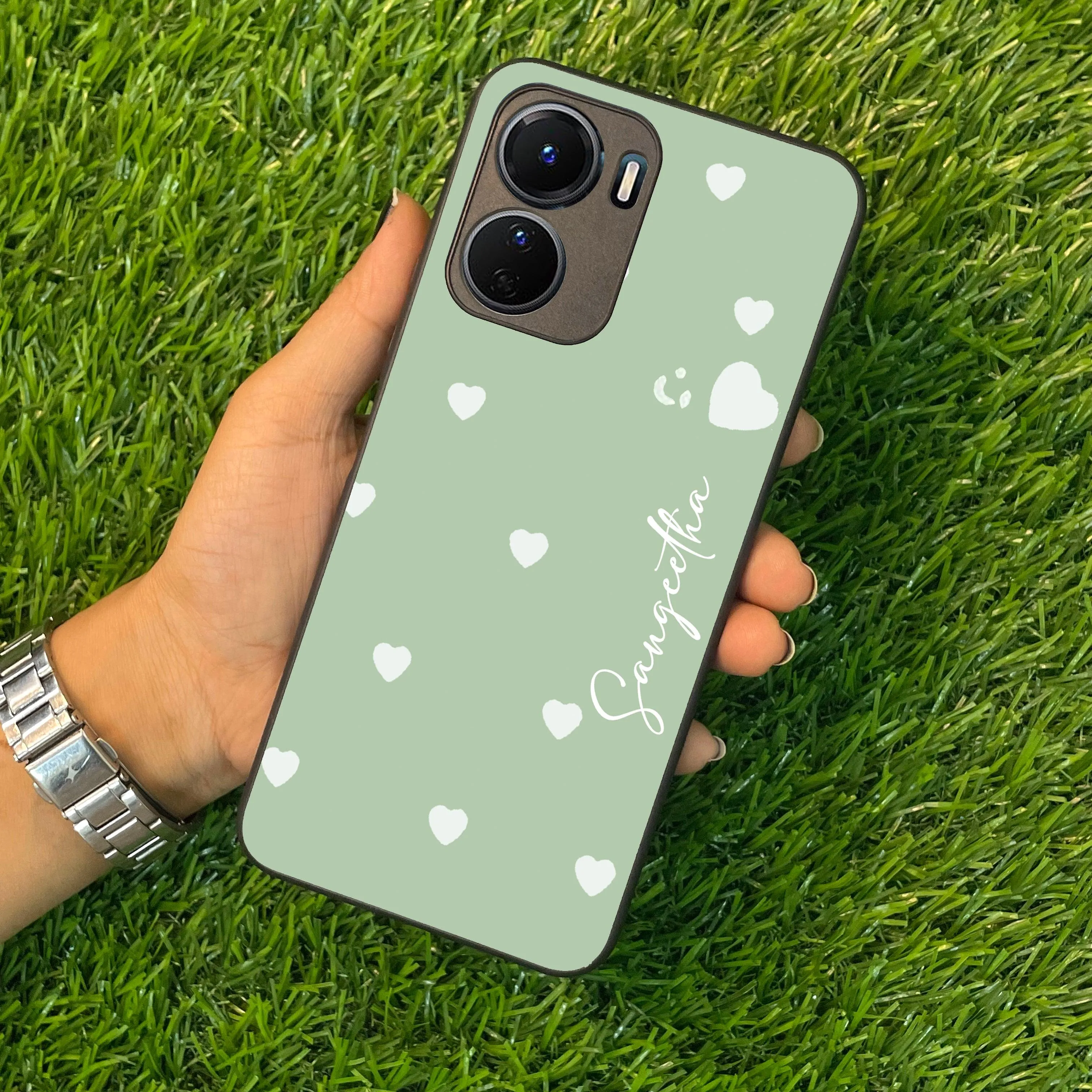 Be Loved Glossy Customised Metal Case Cover Mint Green For Vivo