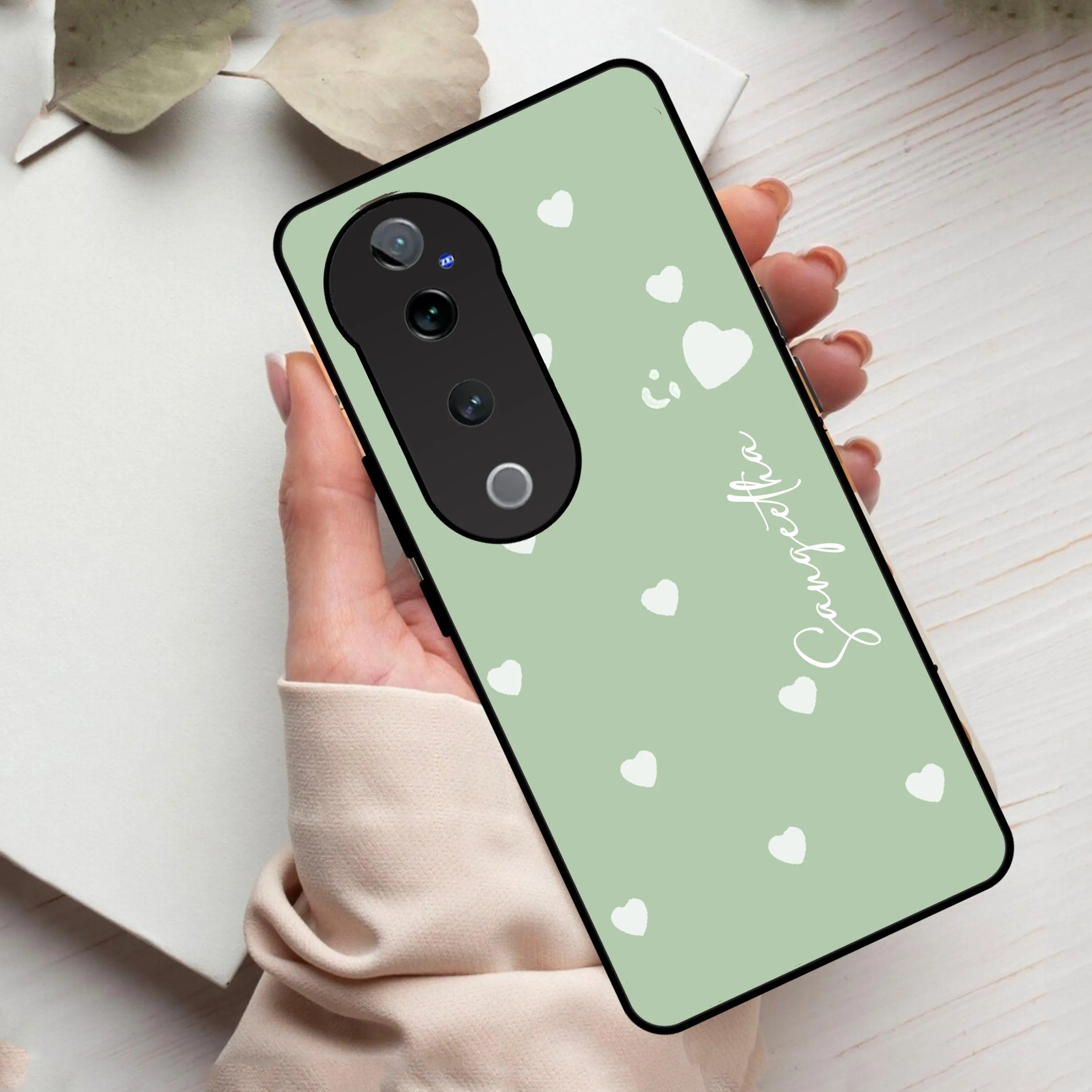 Be Loved Glossy Customised Metal Case Cover Mint Green For Vivo