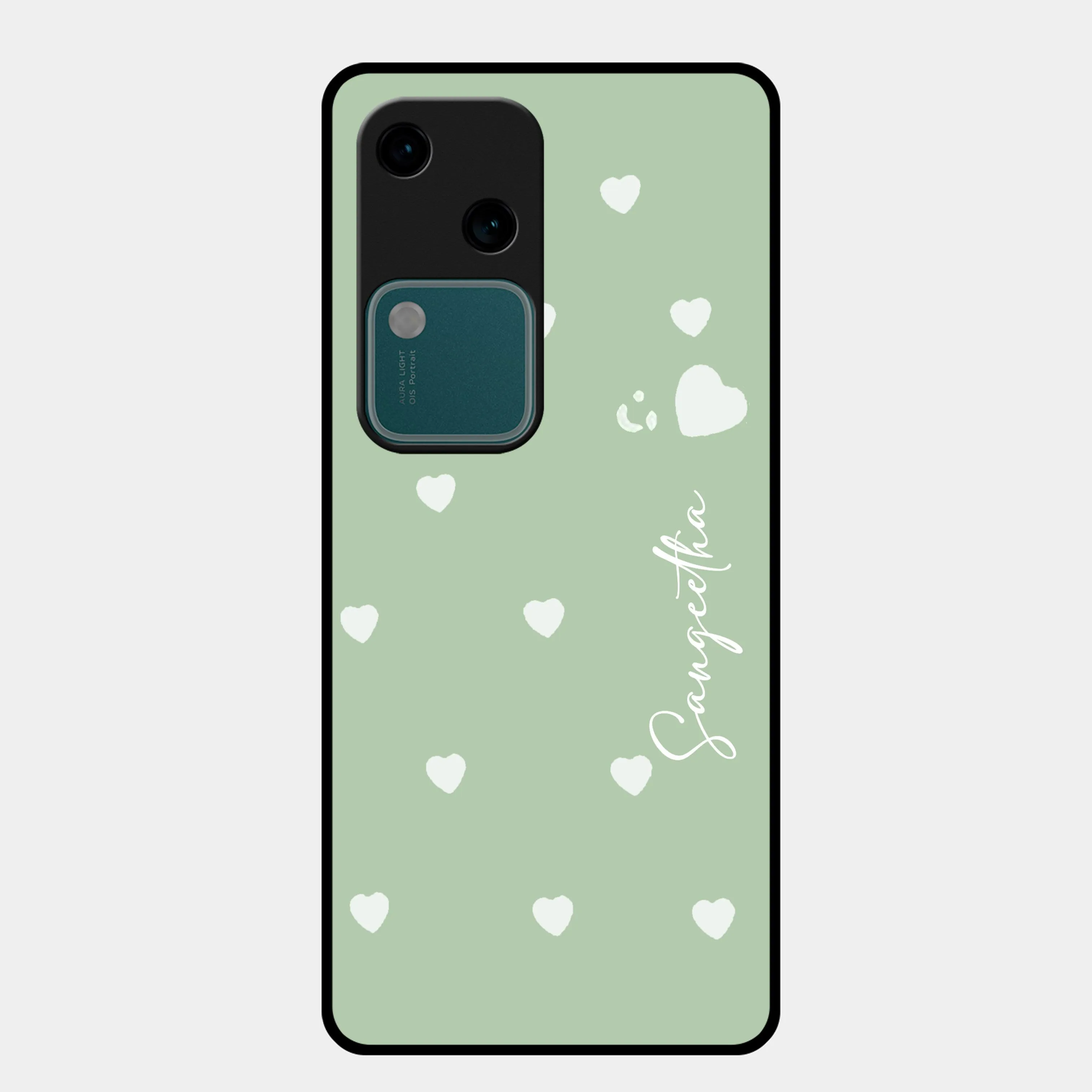Be Loved Glossy Customised Metal Case Cover Mint Green For Vivo