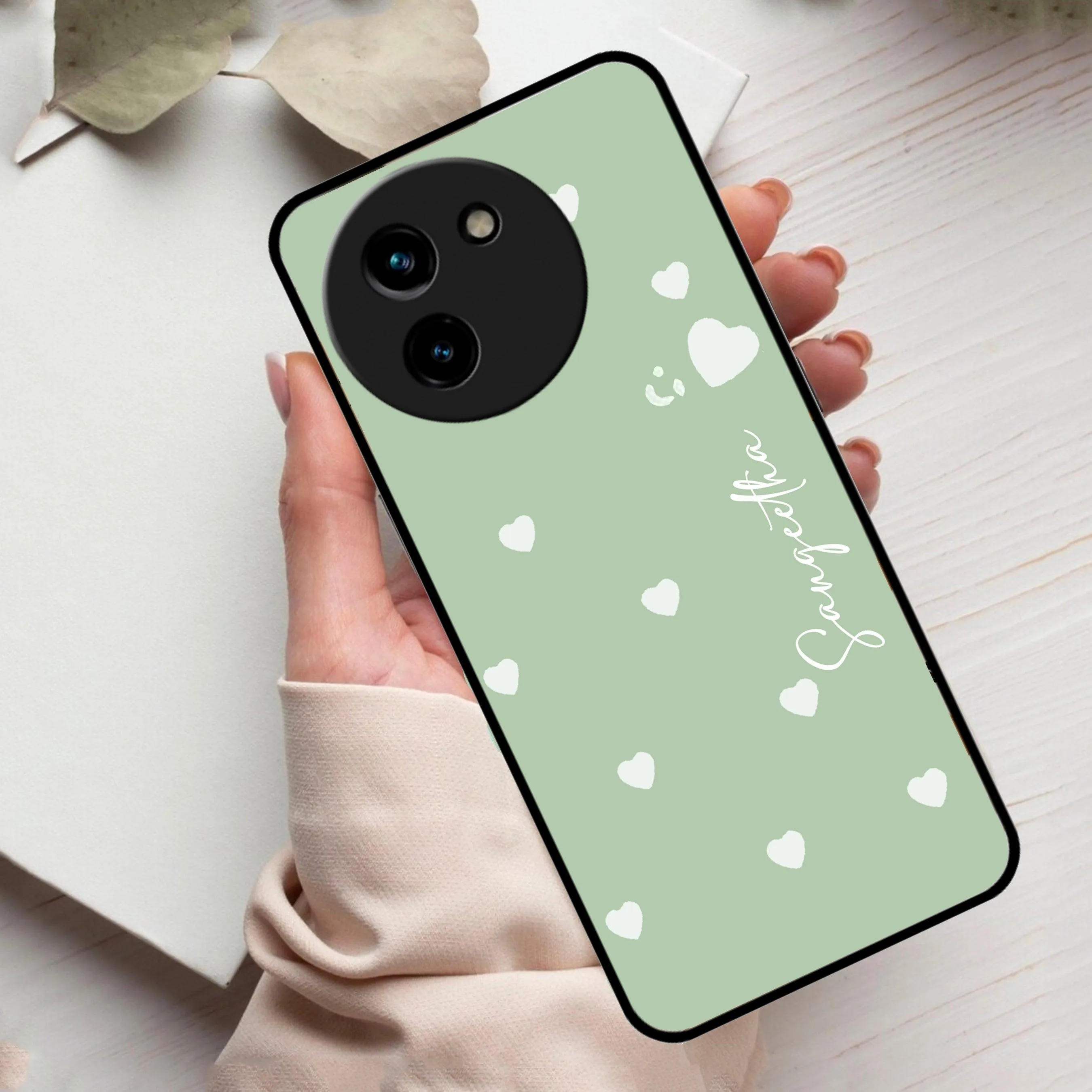 Be Loved Glossy Customised Metal Case Cover Mint Green For Vivo