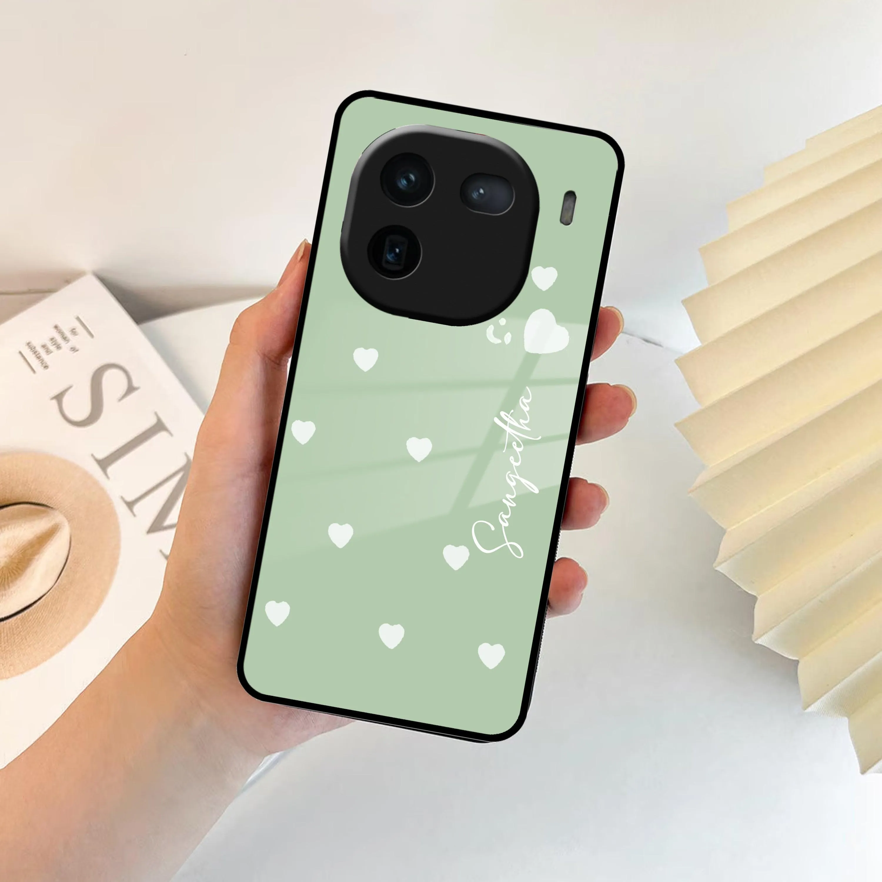 Be Loved Glossy Customised Metal Case Cover Mint Green For Vivo