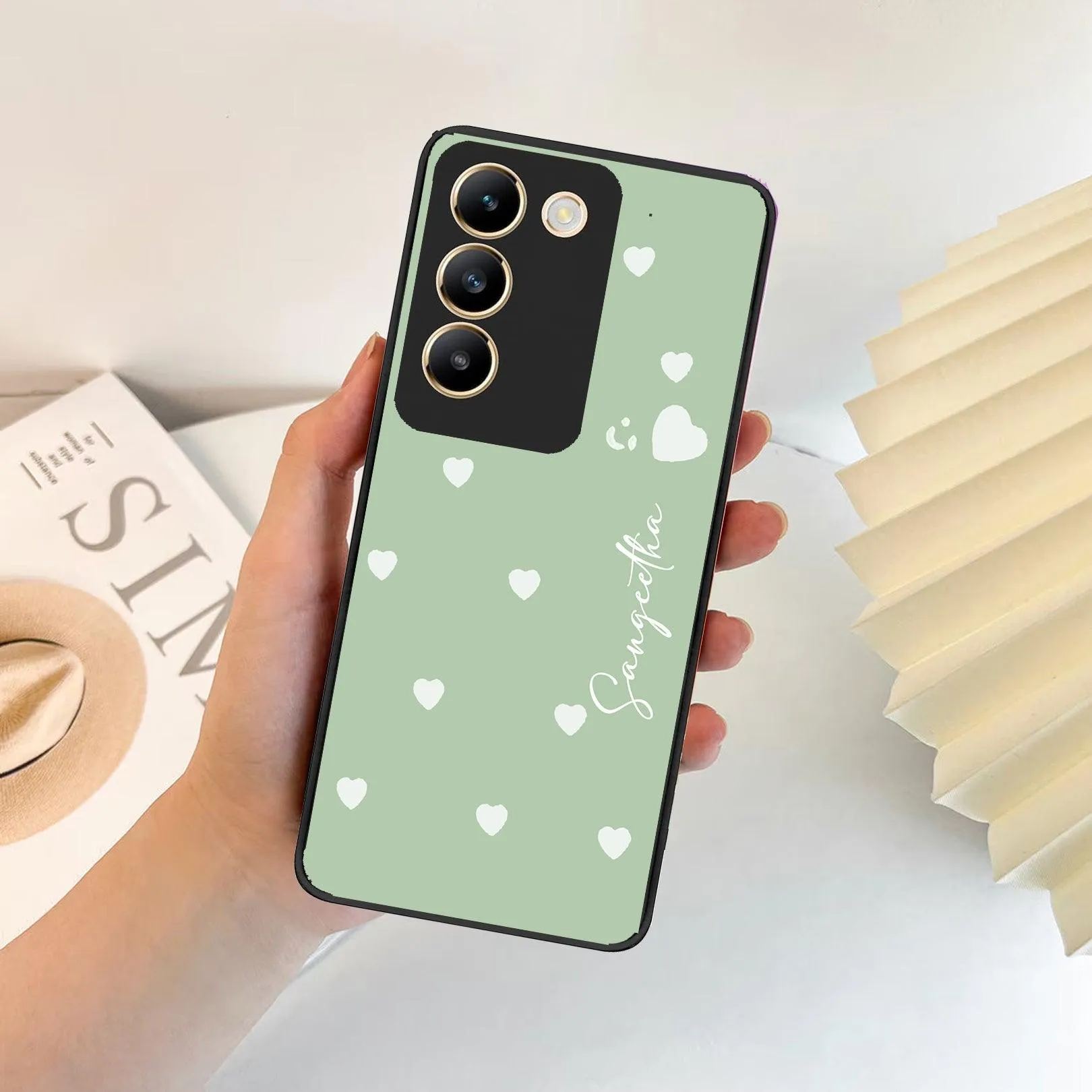 Be Loved Glossy Customised Metal Case Cover Mint Green For Vivo