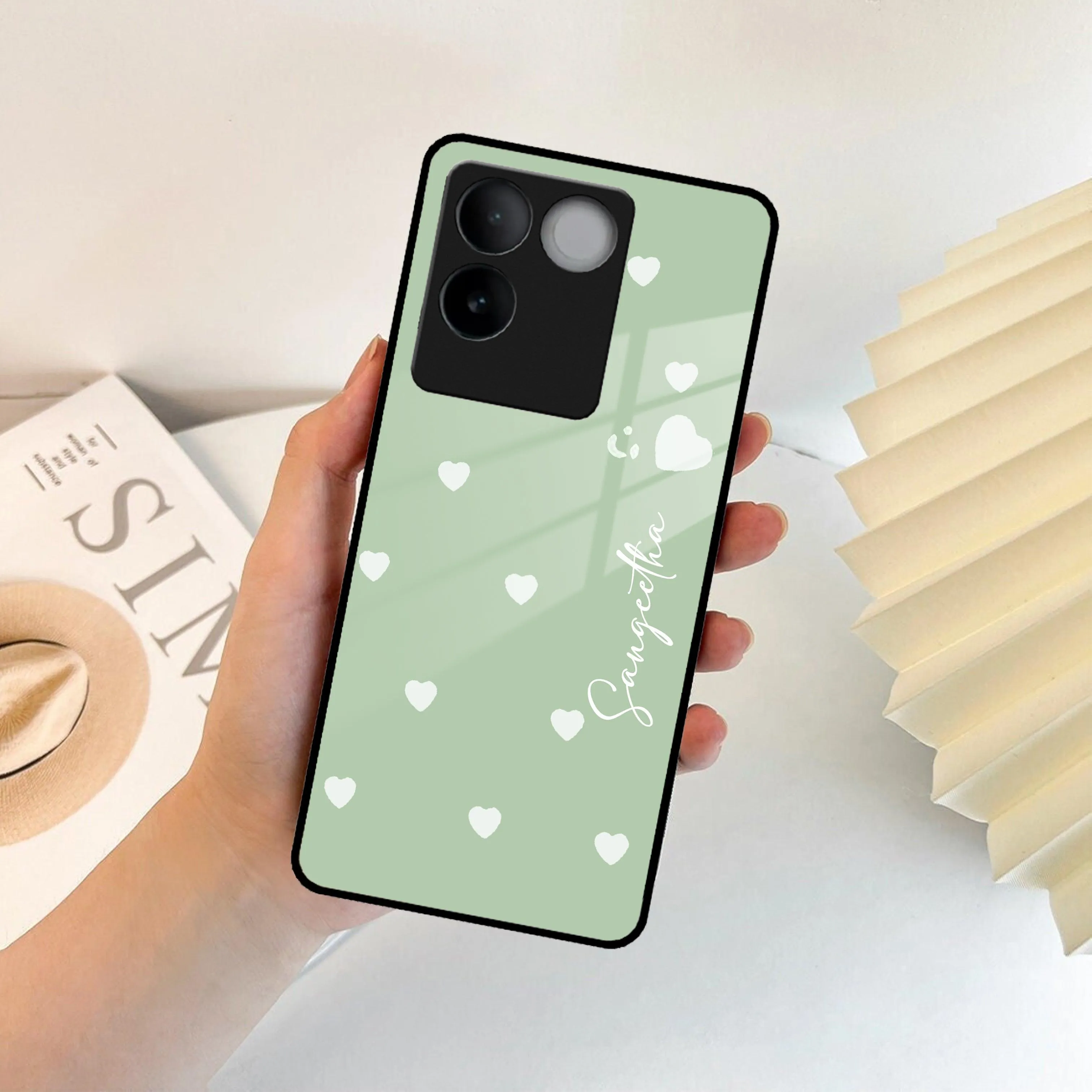 Be Loved Glossy Customised Metal Case Cover Mint Green For Vivo