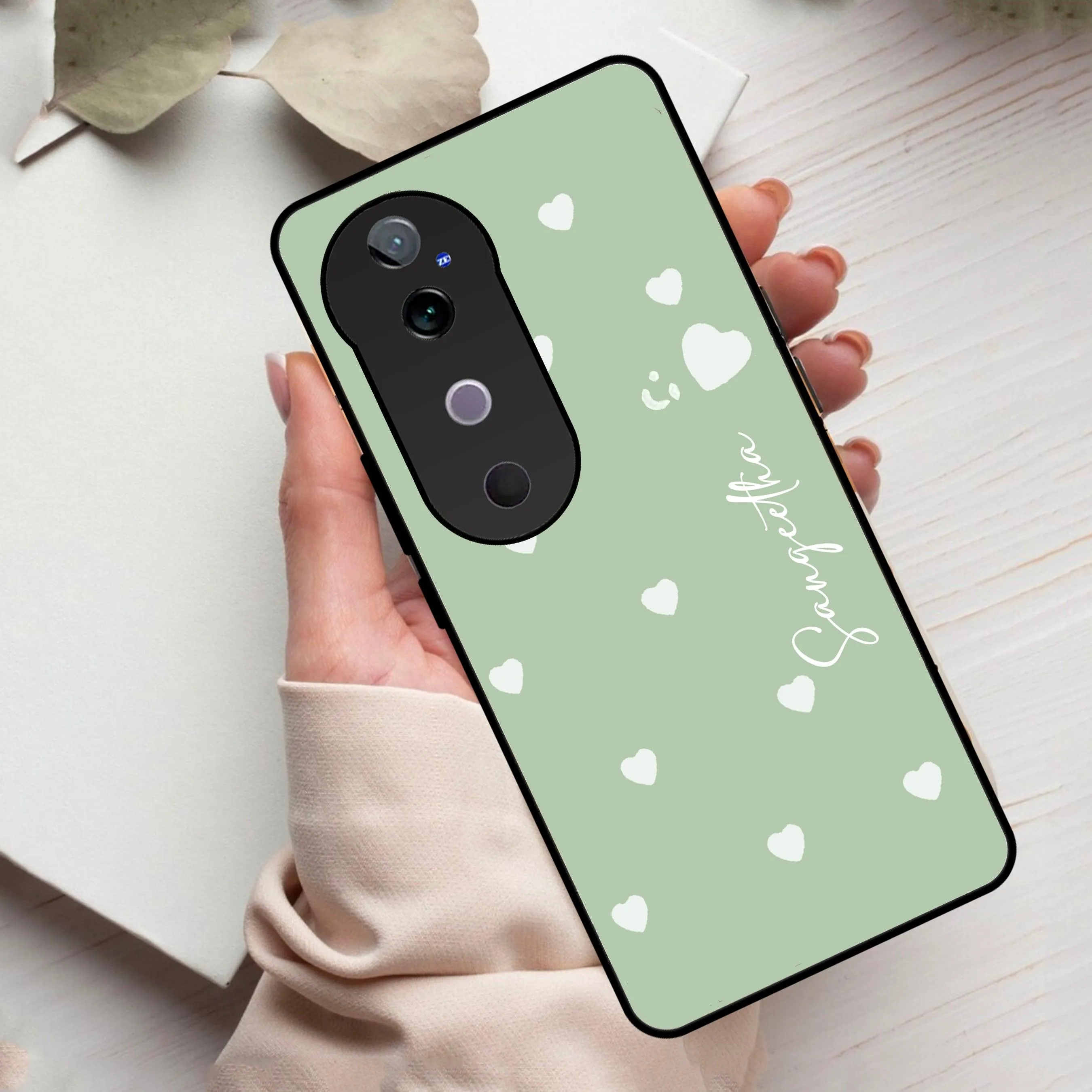 Be Loved Glossy Customised Metal Case Cover Mint Green For Vivo