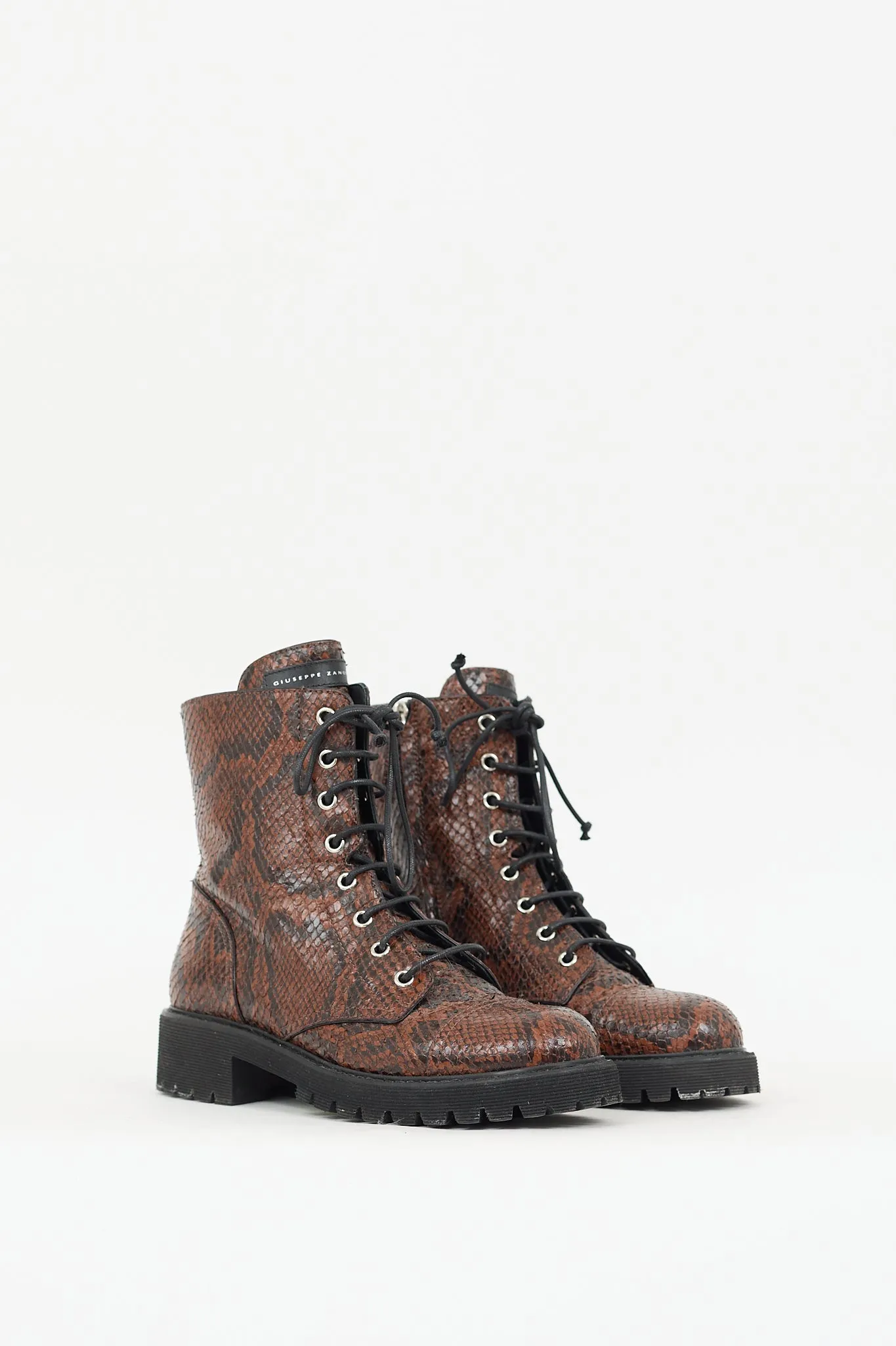 Brown & Black Textured Leather Thora Boot