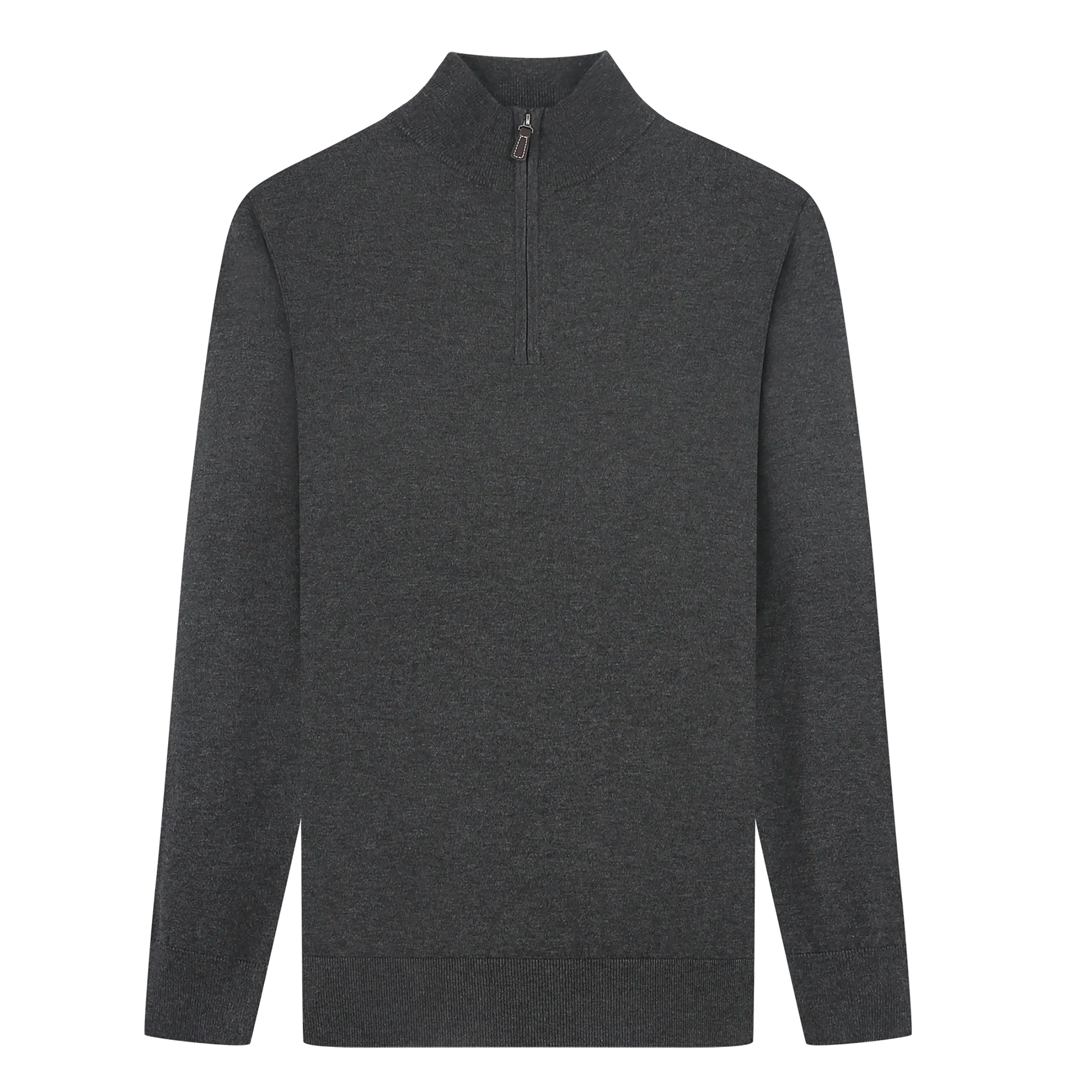 Cashmere Feel 1/4 Zip Sweater (Charcoal)