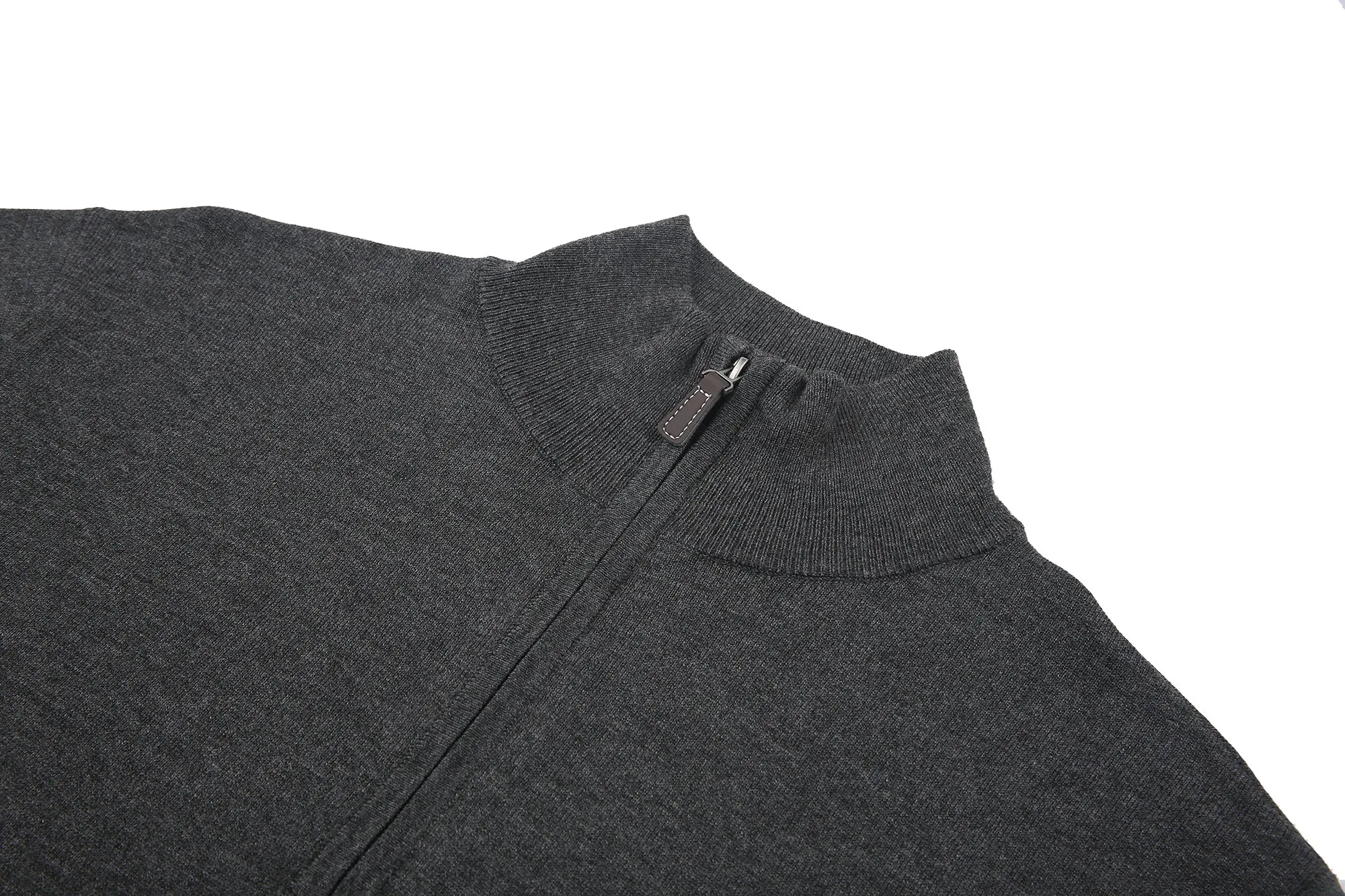 Cashmere Feel 1/4 Zip Sweater (Charcoal)