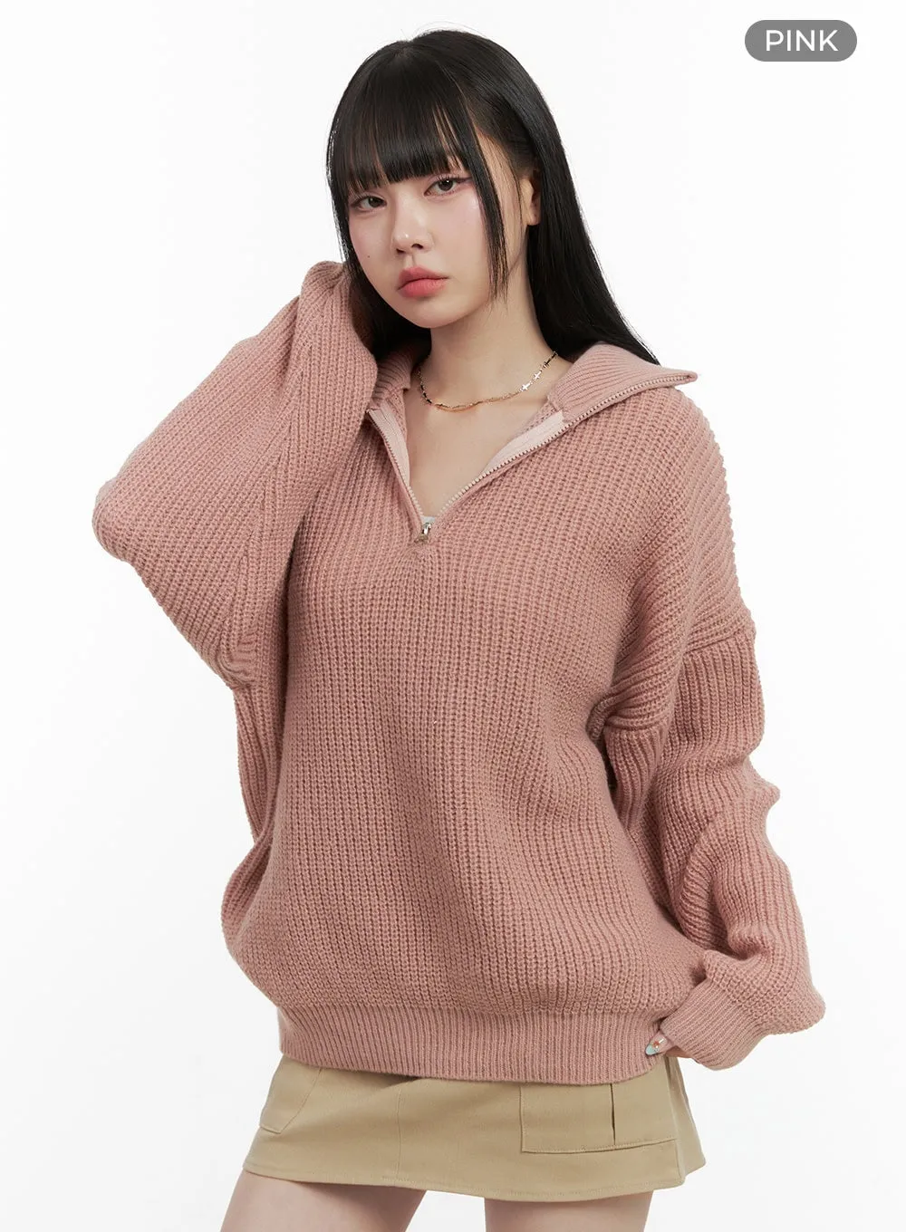 CozyChic Half-Zip Sweater OS410