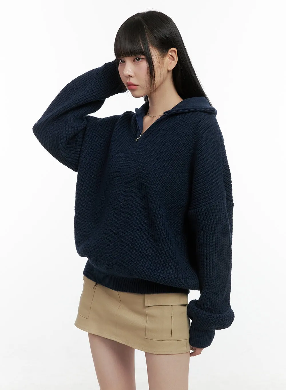 CozyChic Half-Zip Sweater OS410