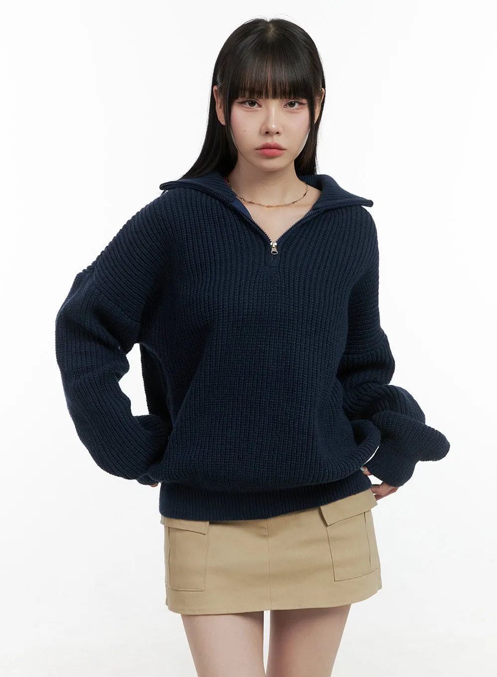 CozyChic Half-Zip Sweater OS410