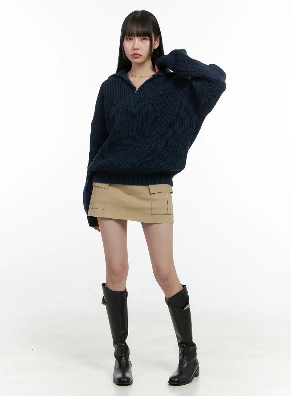 CozyChic Half-Zip Sweater OS410