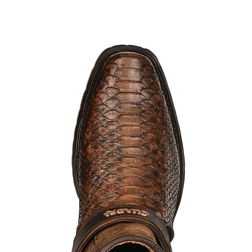 Cuadra Men's Hand Painted Brown Python Leather Ankle Boots CU689