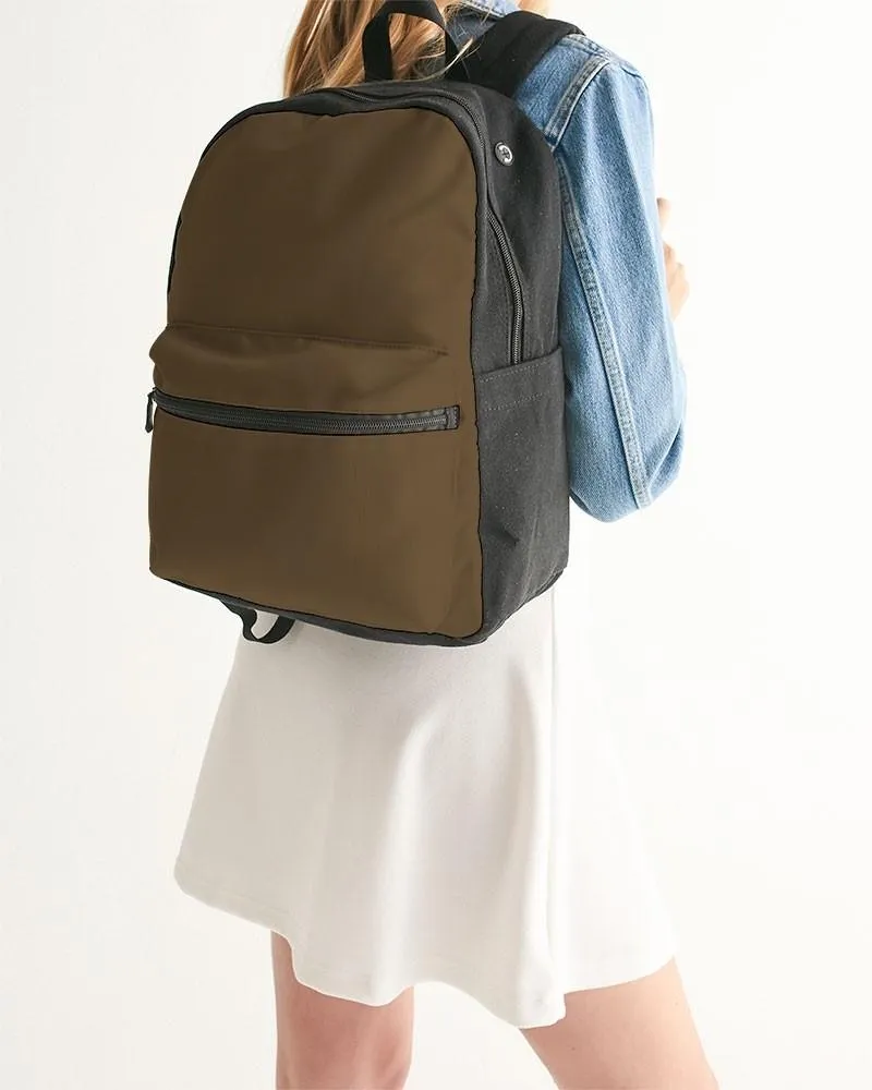 Dark Orange Brown Canvas Backpack | Dark Pastel Orange Brown | C0M30Y60K80