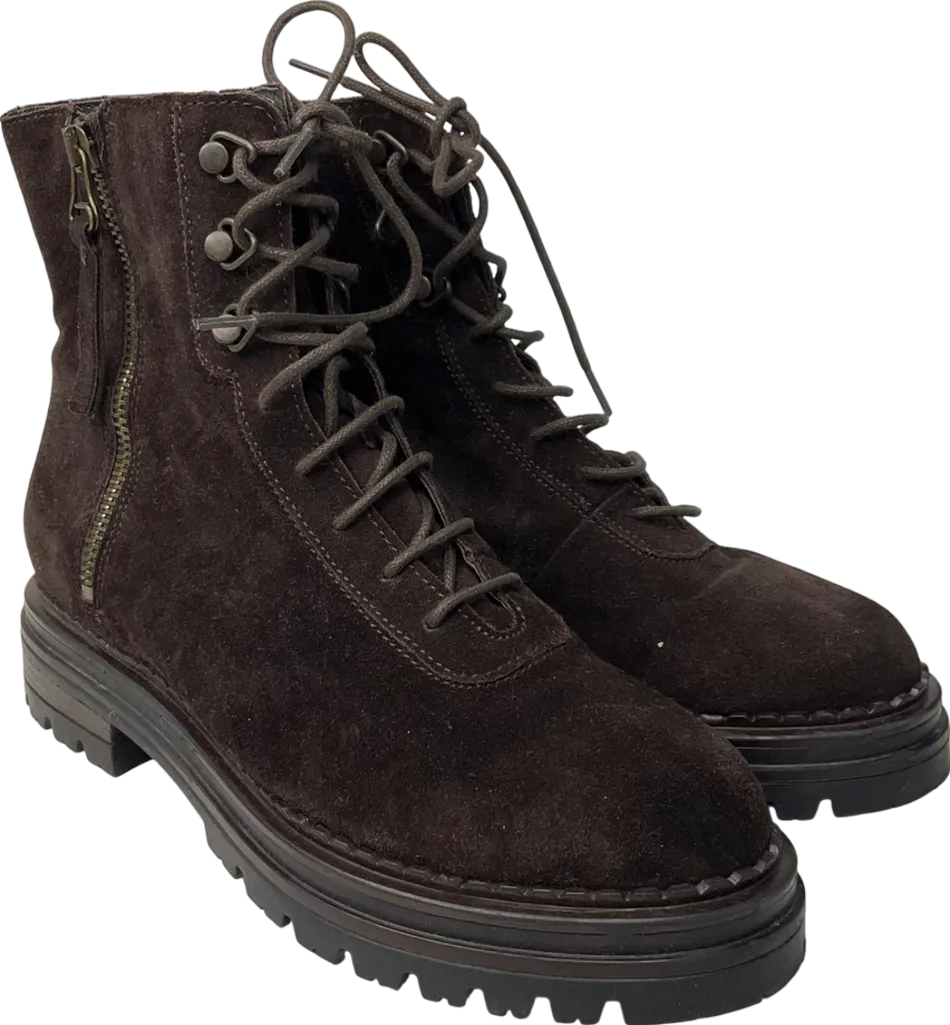 Dune Brown Pandore - Chunky Lace Up Boots UK 5 EU 38 👠