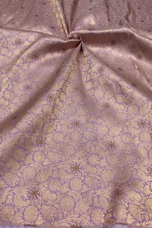 Exquisite Purple Banarasi Meenakari Pure Katan Silk Brocade Fabric ( 5 Mtr )