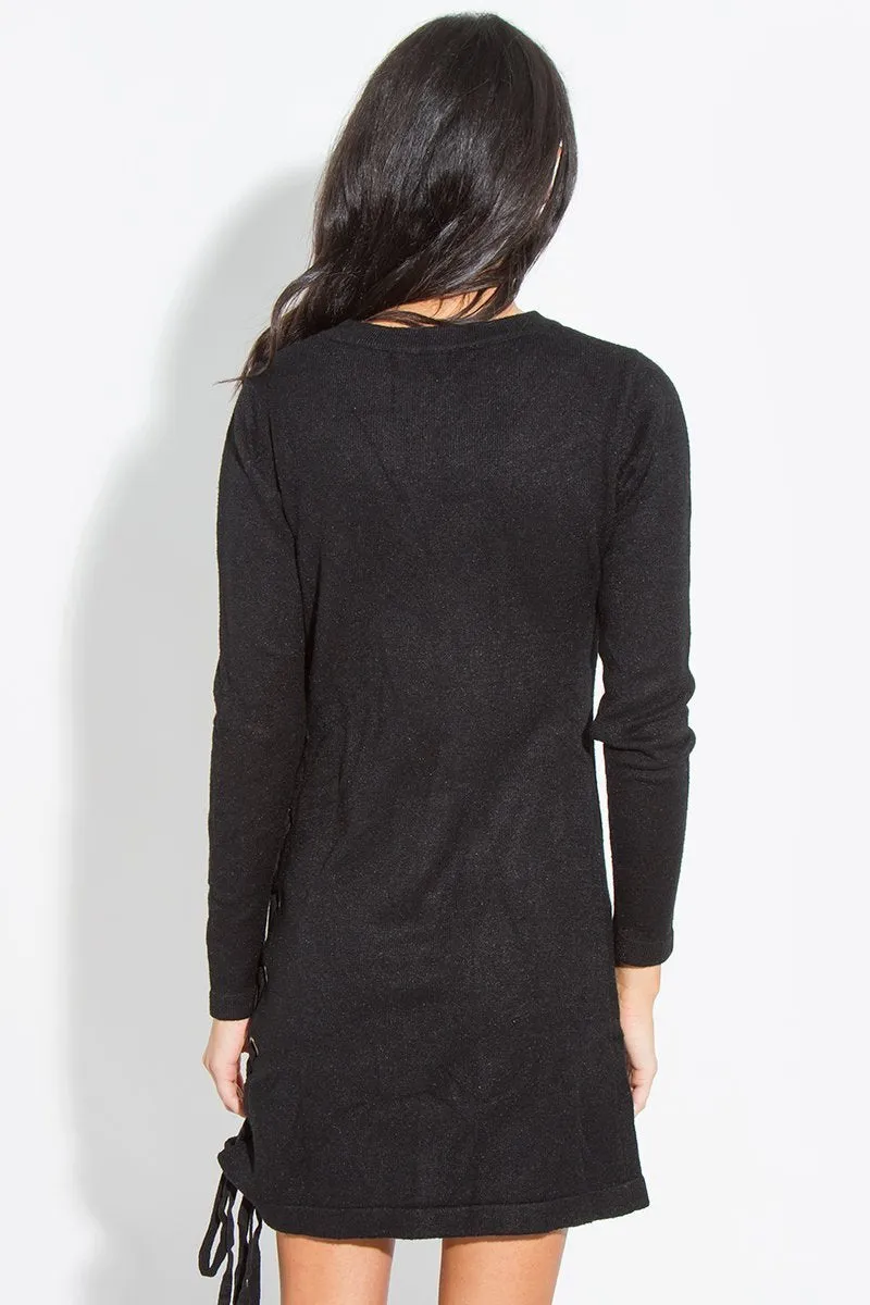 Felice Lace-Up Sweater Dress