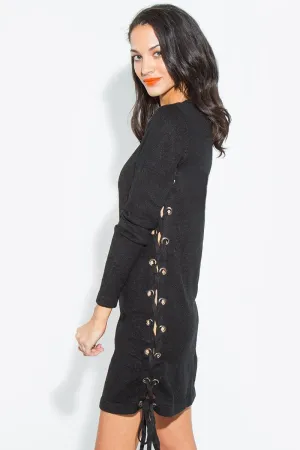 Felice Lace-Up Sweater Dress