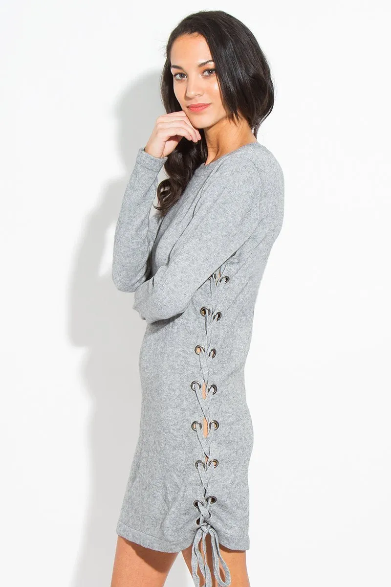 Felice Lace-Up Sweater Dress