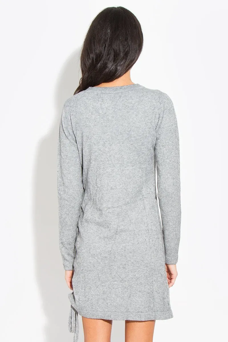 Felice Lace-Up Sweater Dress