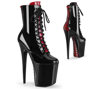 Flamingo-1020FH Black Patent, 8" Heels