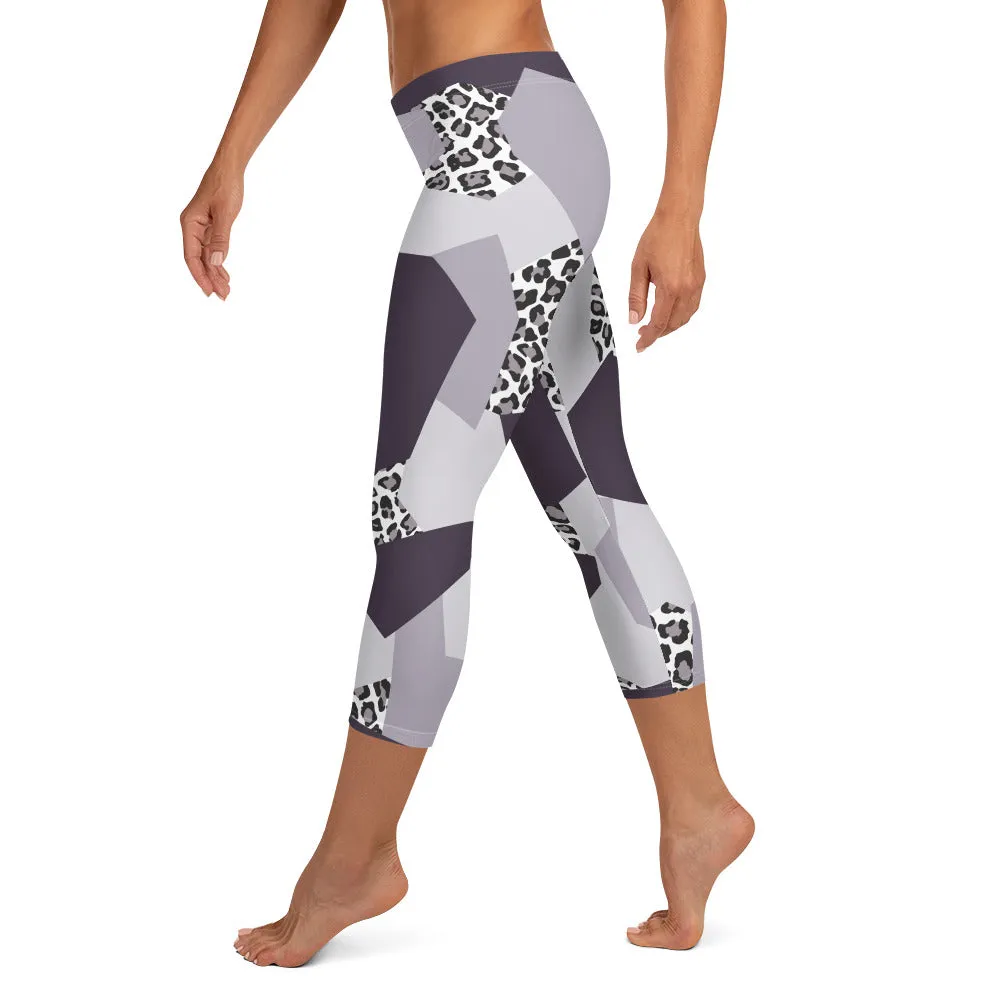 Geometric Animal Print Capris