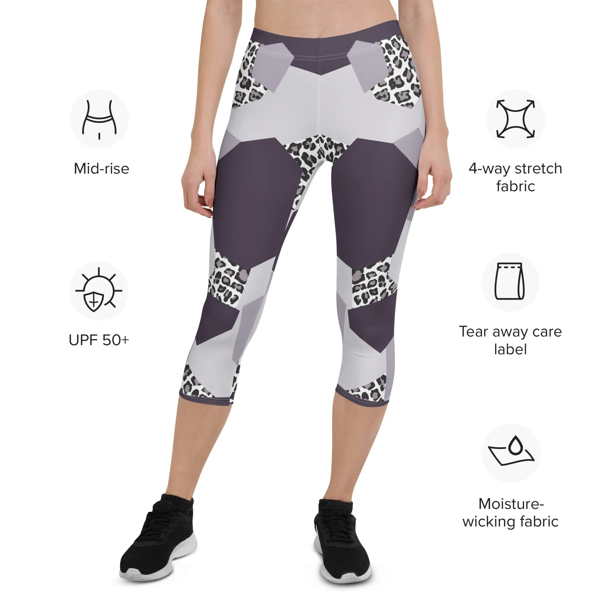 Geometric Animal Print Capris