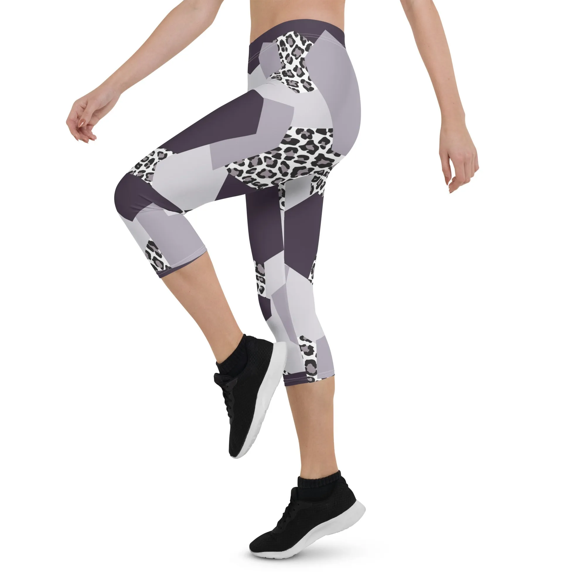 Geometric Animal Print Capris