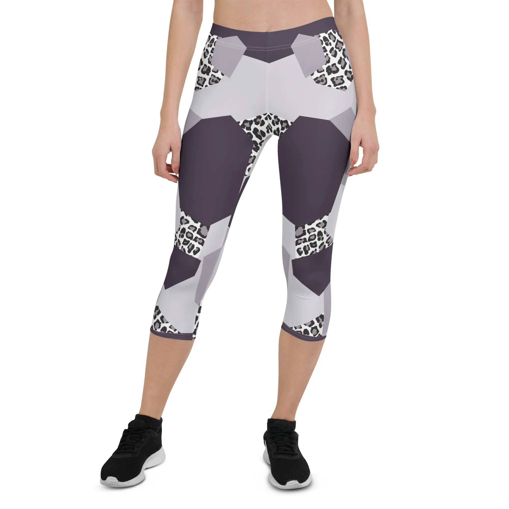 Geometric Animal Print Capris