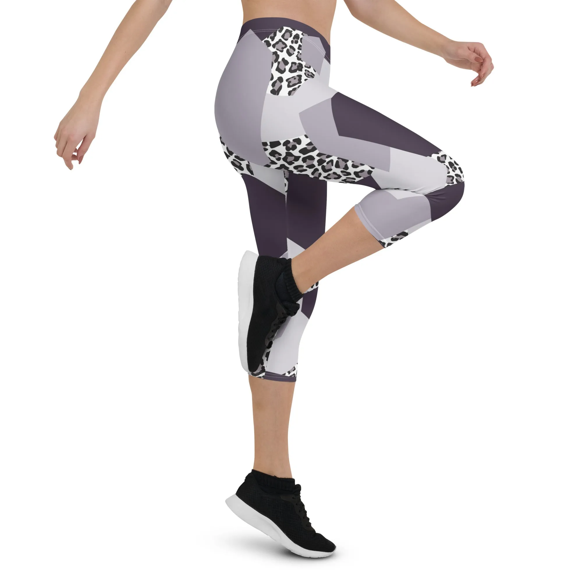 Geometric Animal Print Capris
