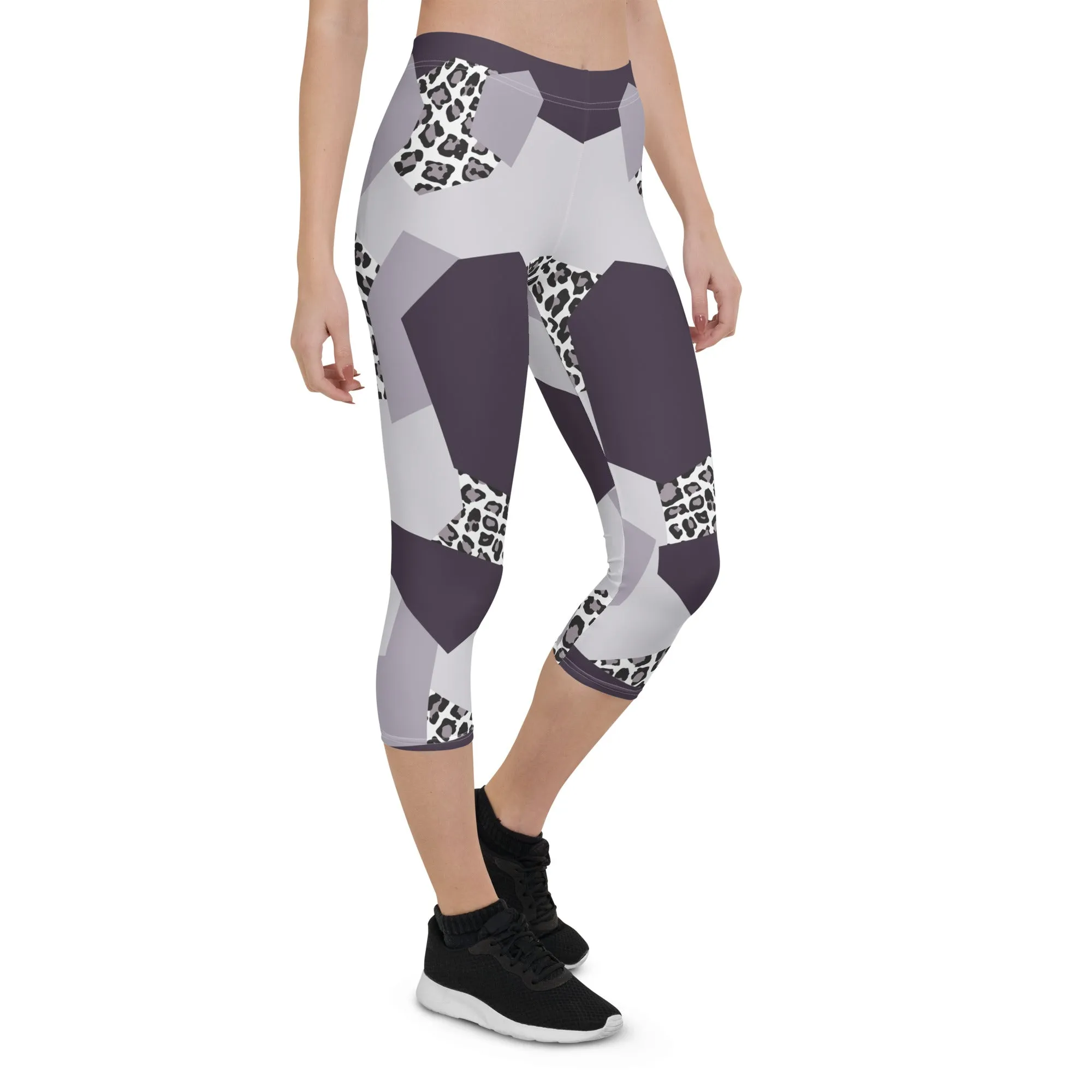 Geometric Animal Print Capris