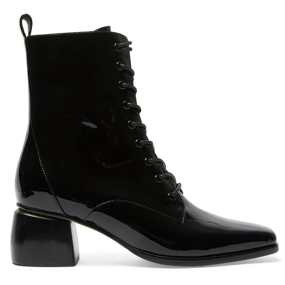Journey Boot in Black Patent