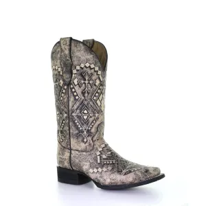 L5525 - Circle G sand western cowgirl leather boots for women