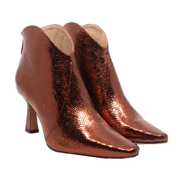 Lazer Copper | Snake effect leather boot