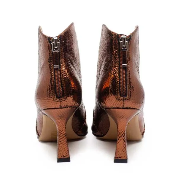 Lazer Copper | Snake effect leather boot