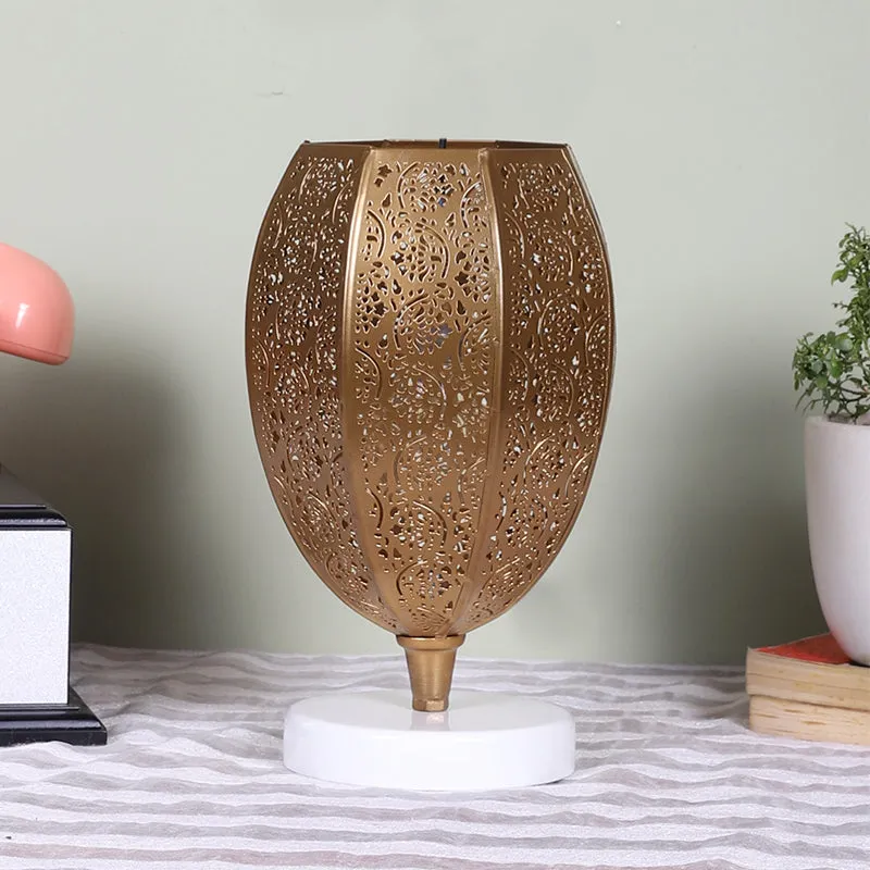 Mehela Etched Table Lamp With White Round Base