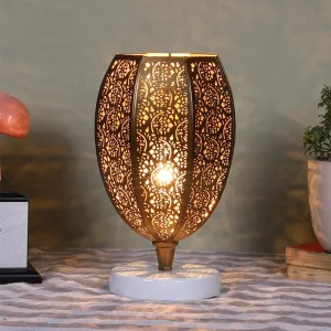 Mehela Etched Table Lamp With White Round Base