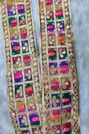 Multicolor Traditional Hand Gota Work Lace ( Roll OF 9 Meter )