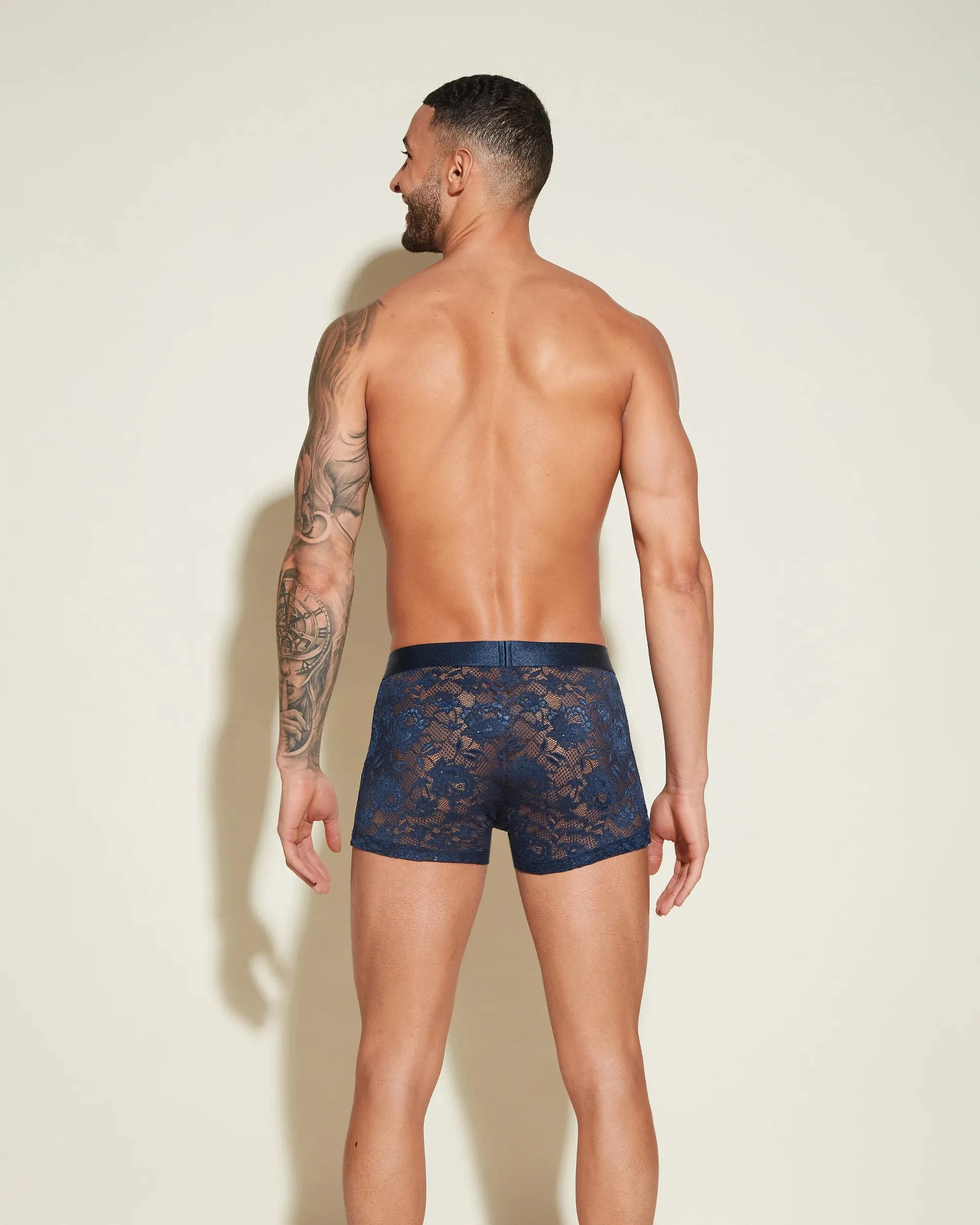 Never Say Never Form Classic Trunk In Navy Blue - Cosabella
