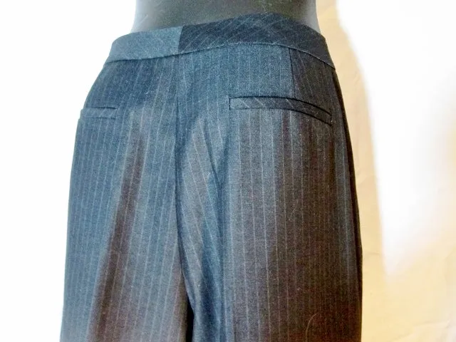 NWT NEW Womens CALVIN KLEIN Trouser Pant 10 CHARCOAL WS STRIPE Pinstripe