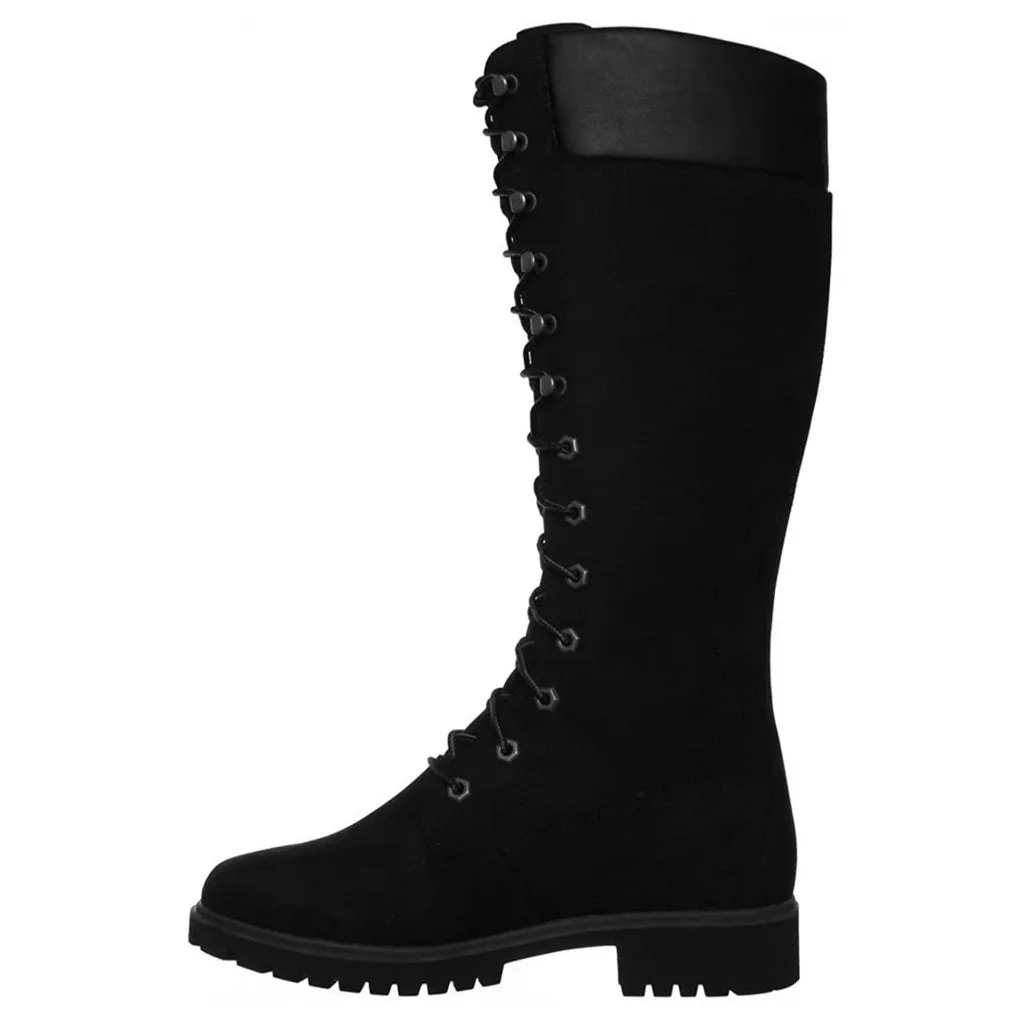 Premium 14 Inch Nubuck Leather Women's Calf Length Boots